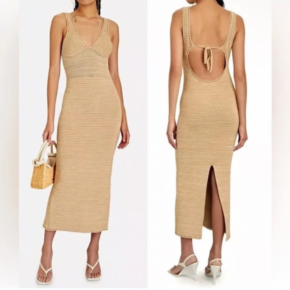 Ronny Kobo glitter Tan Knit Dress - Picture 2 of 4
